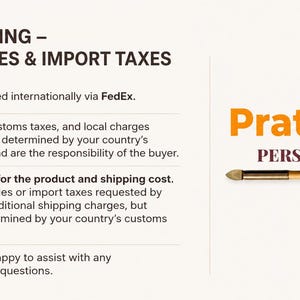 May include: A personalized Pratikpen makeup applicator with a wooden handle and a metallic ferrule. The brand name is displayed in orange and the word "PERSONALIZED" is below it in a dark color.