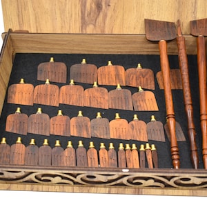 Conjunto de canetas Celi CülüsPen de caligrafia árabe, canetas profissionais Snakewood, (2-40mm) 39 pontas, 3 suportes e caixa de madeira embutida