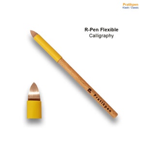 Pratikpen R-Pen Flexibel, potloodhandvat origineel beukenhout handgemaakt, professionele schrijfpen