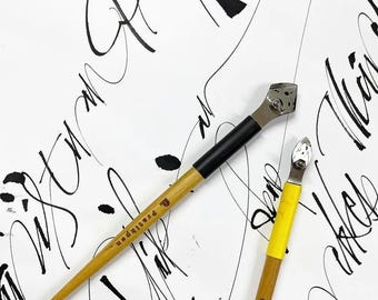 Personalized Pratikpen R15 Calligraphy Pen – Classic Metal Nib, Wooden Handle, Smooth & Controlled Lettering
