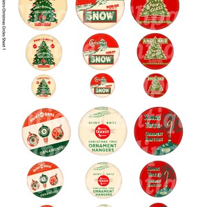 Retro Christmas Printable Holiday Box Cover Images Tree Ornaments Shiny ...