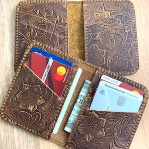 Cartera de cuero para mujer, Organizador de carteras para mujer, Cartera de mujer, Cartera de cuero, Cartera FLOR, Cartera