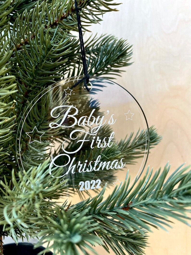 2022 First Christmas Ornament Babys First Christmas 2022 Ornament Clear Acrylic First Etsy UK