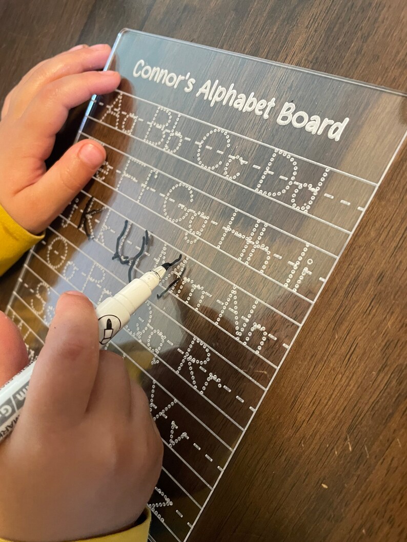 Personalized Alphabet Tracing Board Learn to Write Letter Etsy