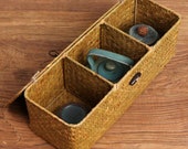 Handmade 3compartments Toy Box Laundry With Lid Books Home Organizer Woven Storage Basket