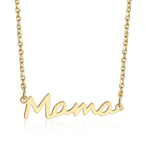 Perfect gift for mom & wife. 18k gold plated Mama Stainless Steel necklace for all mamas, Rust Free, Tarnish free, Hypoallergenic