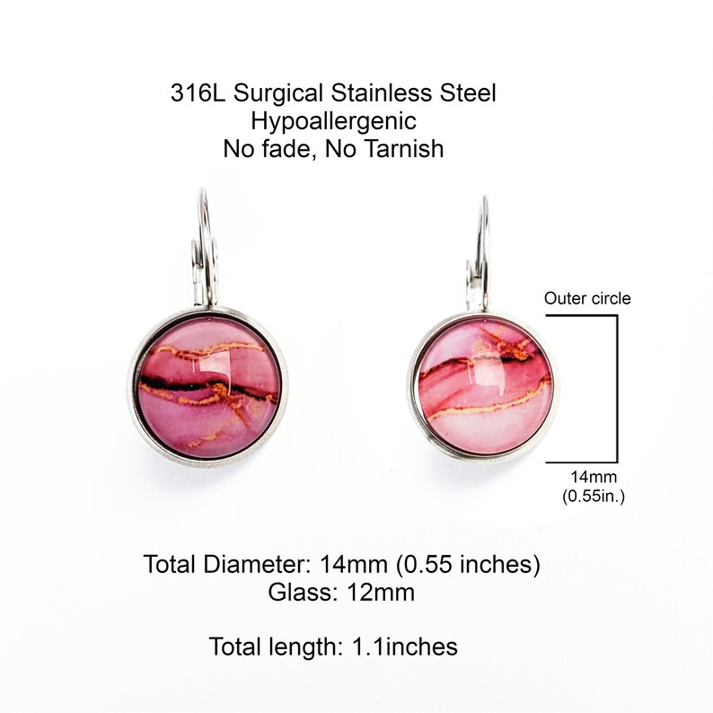 Beautiful artistic dainty dangle earring with gold accent in S925 leverback.