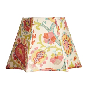 Illume Stretched Printed Linen Hexagon Inverted Lampshade