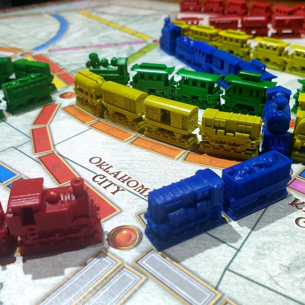 Ticket To Ride Passenger Boardgame 3D printable Trains and Passenger Coaches Fichiers STL