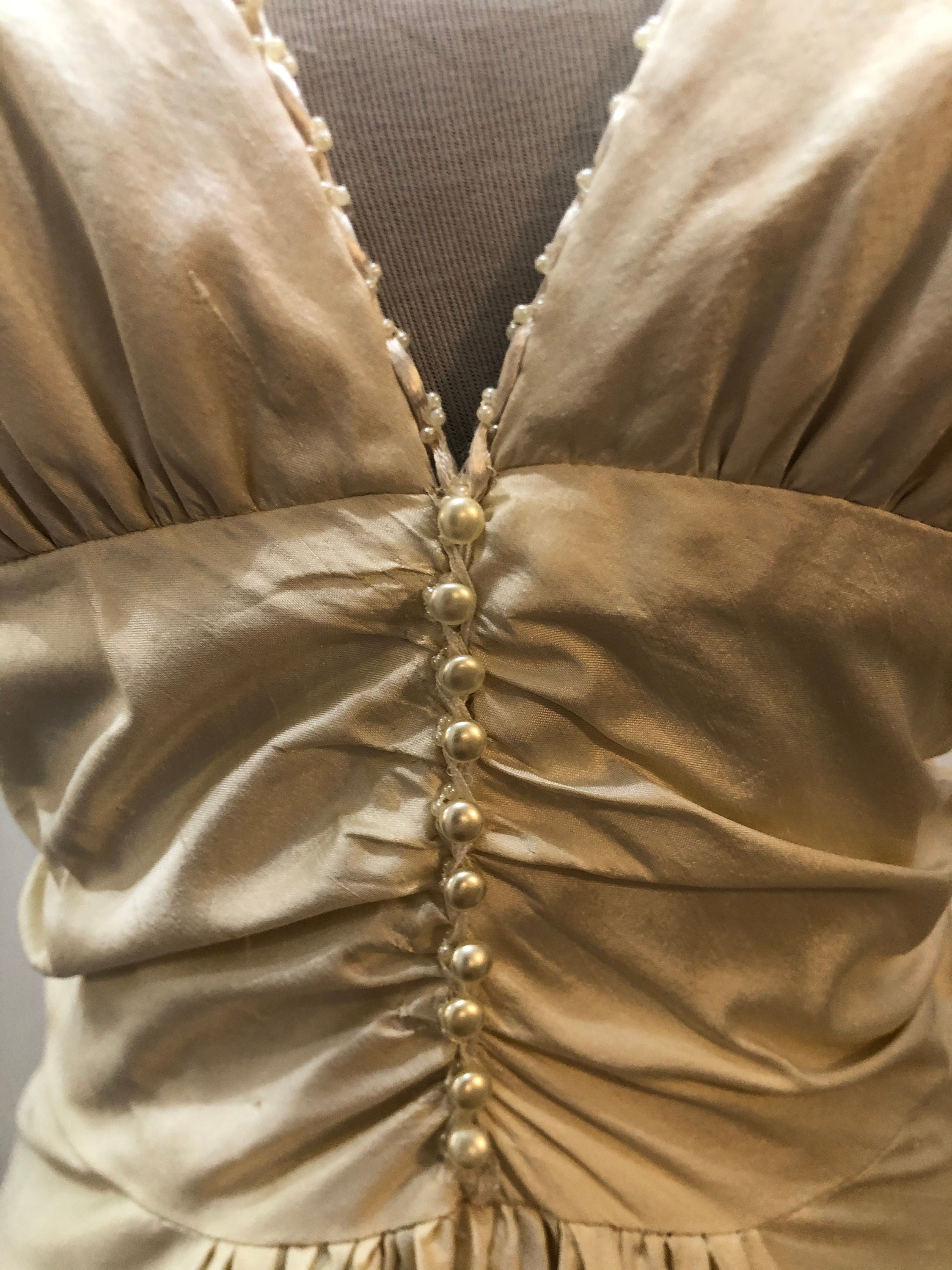 Vintage White Silk Wedding Dress Etsy