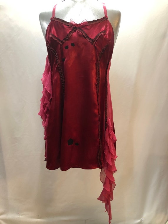 Vintage Pink Red Black Top or Dress