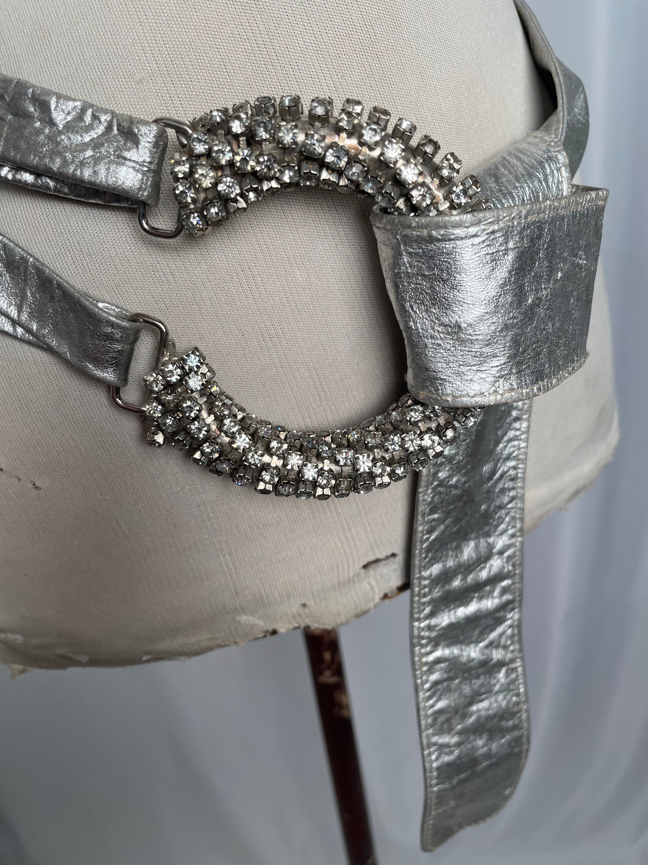 Vintage Rhinestone Silver Belt - Etsy display picture 2