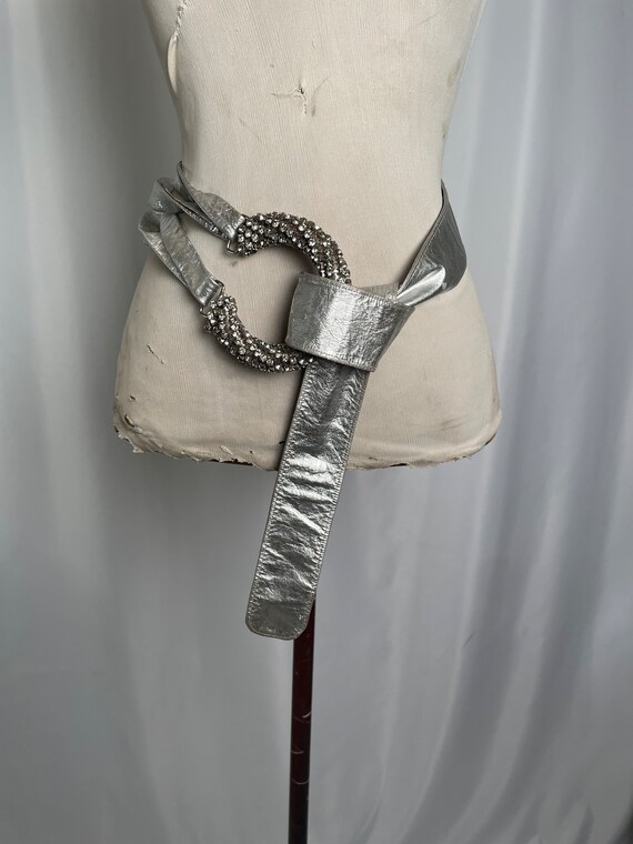 Vintage Rhinestone Silver Belt - Etsy display picture 3