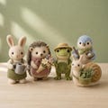 Handmade Needle Felt Garden Animal Collection, Whimsical Wool Felt Bunny Hedgehog Frog Bird and Snail Decor