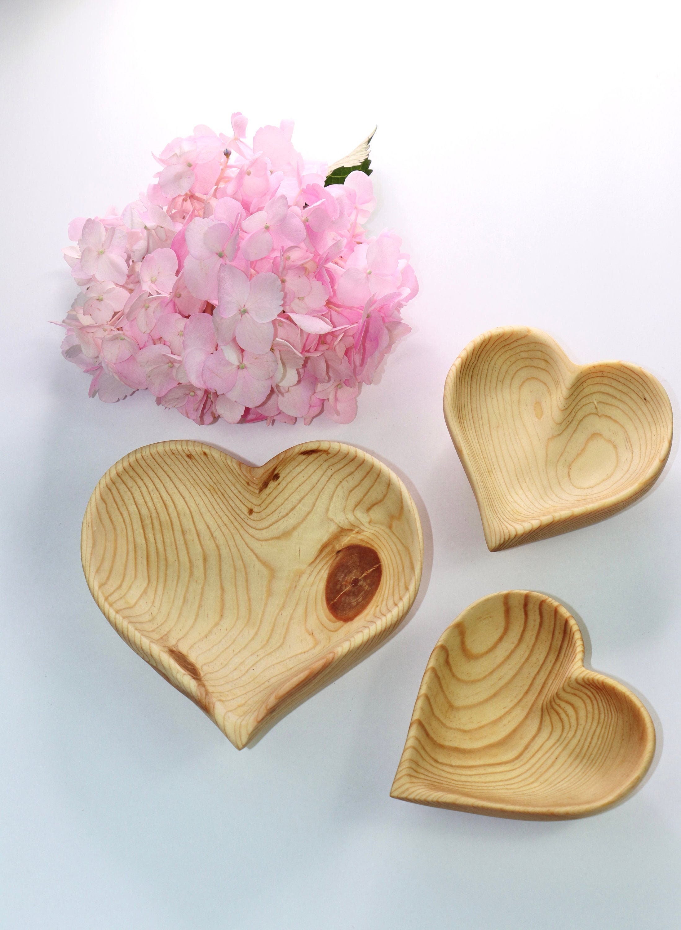 HEART SHAPED WOOD Bowls Heart Shaped Bowl Wood Bowl | Etsy