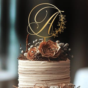 Adorno para tarta personalizado: decoración con letras monogramadas personalizadas para cumpleaños, bodas o eventos especiales