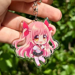 ChristmasGift Custom Logo Acrylic Keychain Cartoon Pendant Photo Flash Transparent Charm Printing Personality Holographic Anime Key Chains