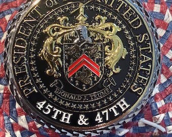 President of the United States Trump Black Variant 45 & 47 Challenge coin