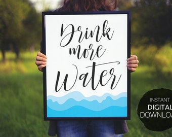 Drink More Water Poster - Etsy
