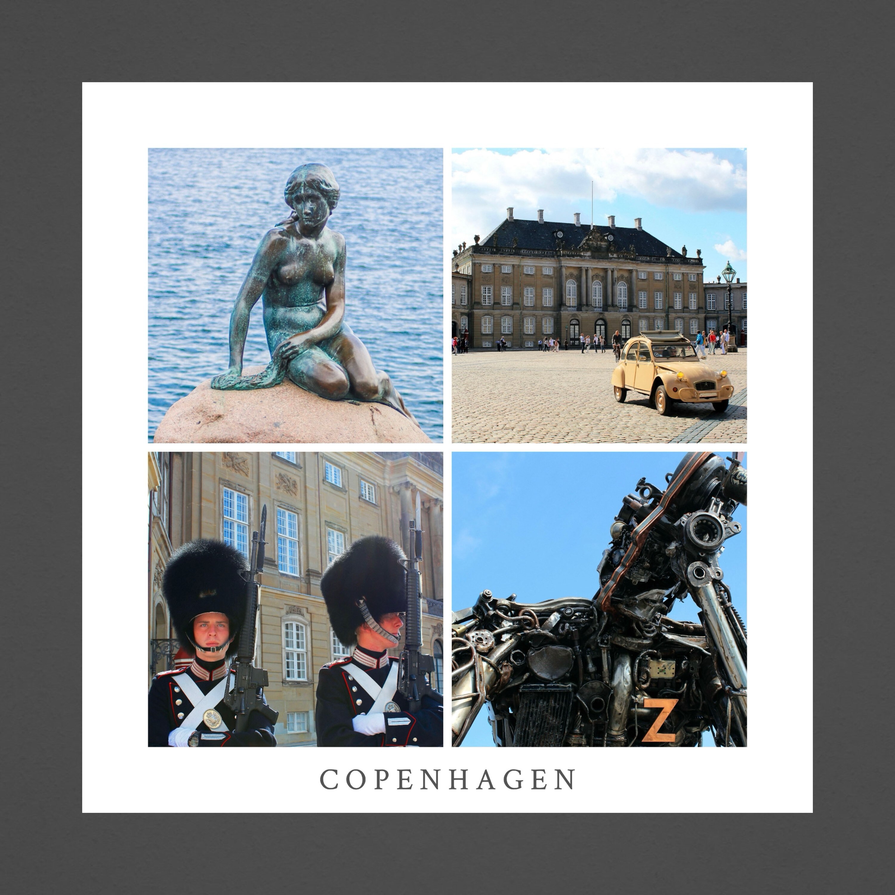 Copenhagen print Denmark. A digital image set as a collage of Etsy
