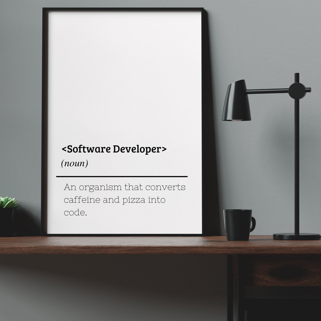 Software Developer Definition Quote Perfect for the It/techy Etsy