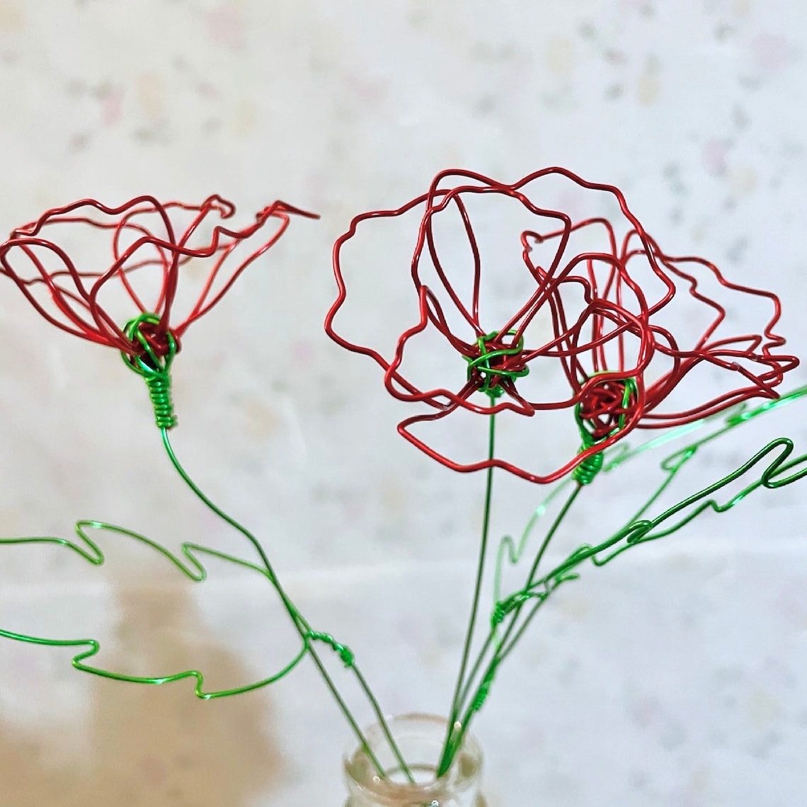 Handmade colored wire flowers / wire tulips / wire poppy Etsy