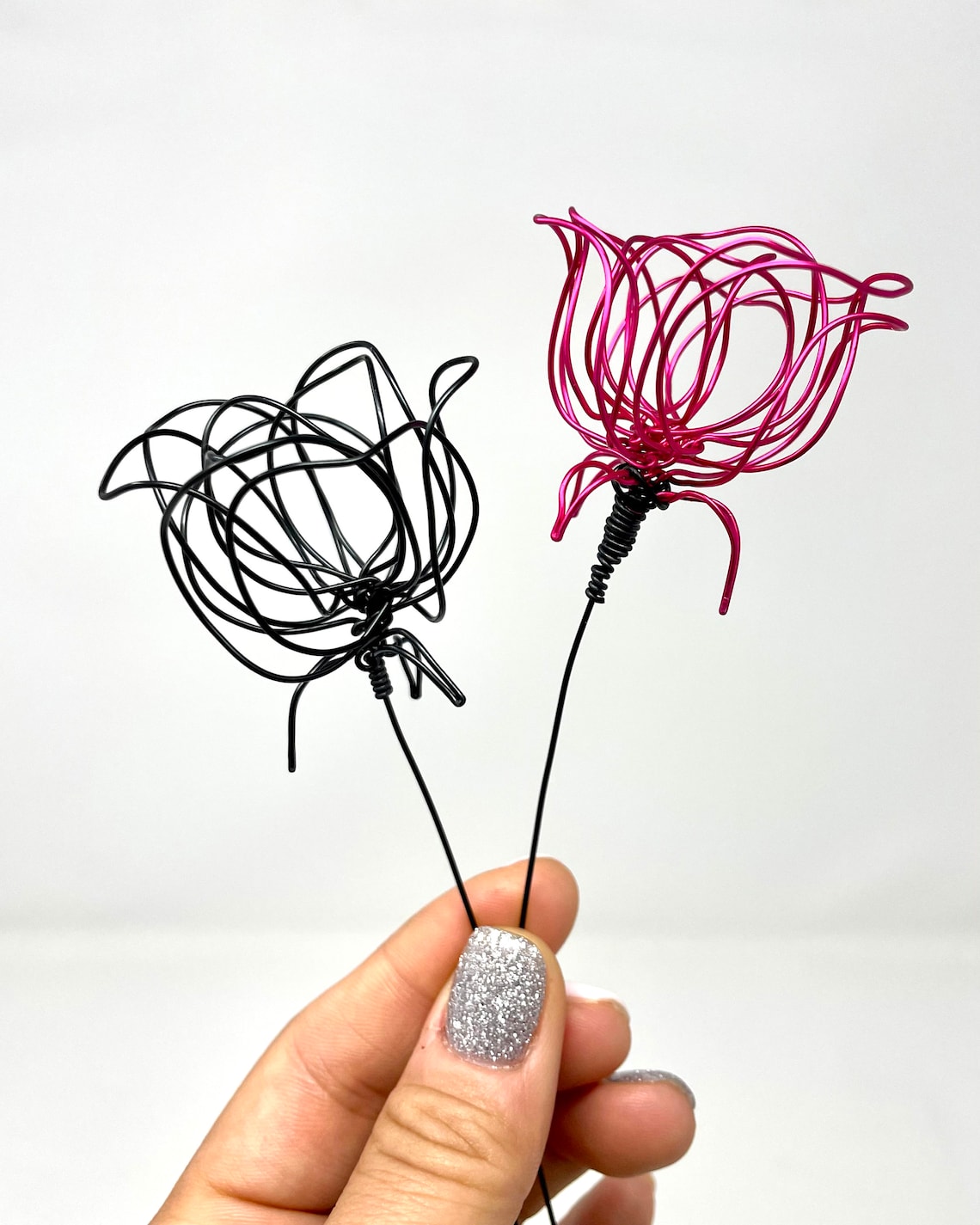 Wire Rose single / Customize Flower Bouquet with your own Etsy