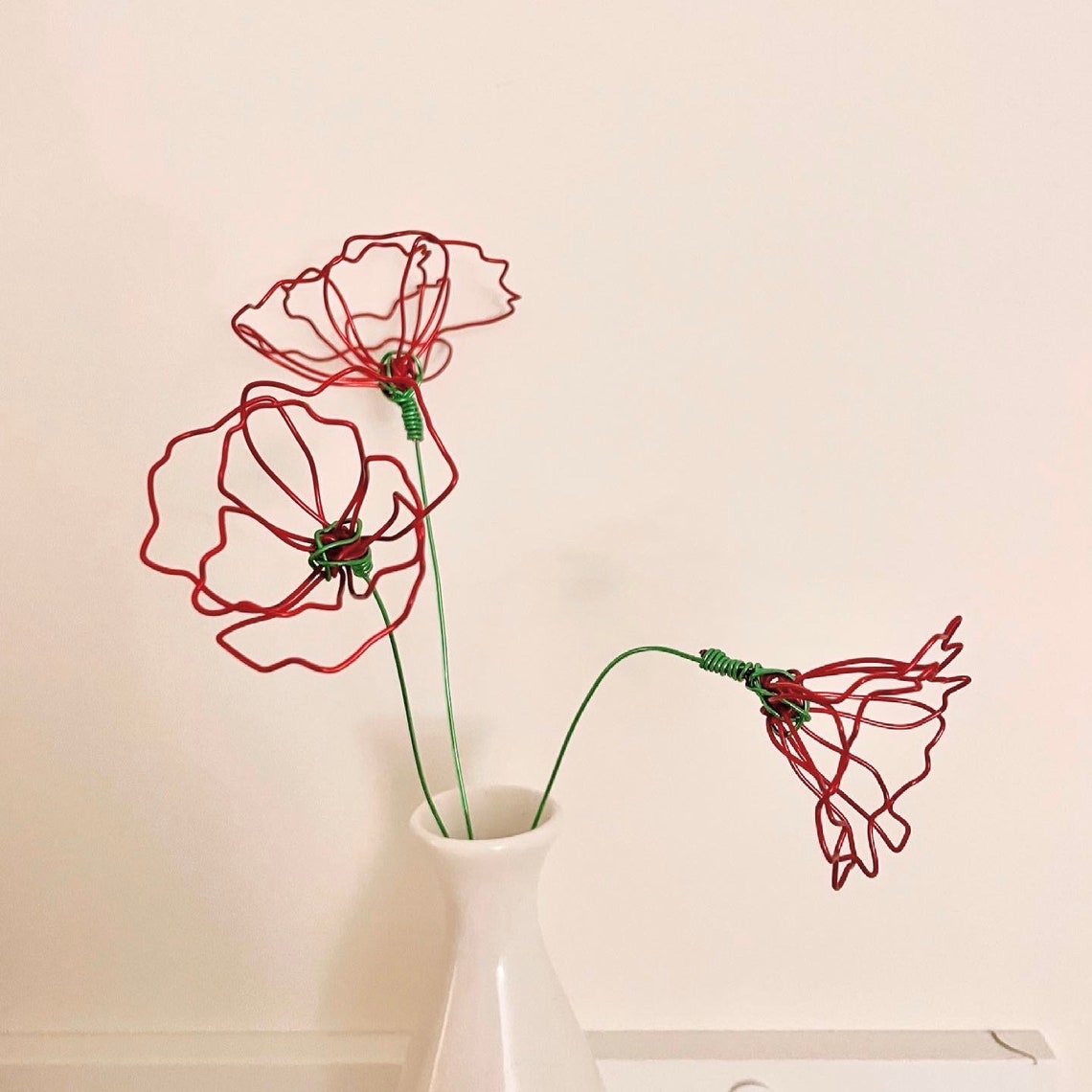 Handmade colored wire flowers / wire tulips / wire poppy Etsy