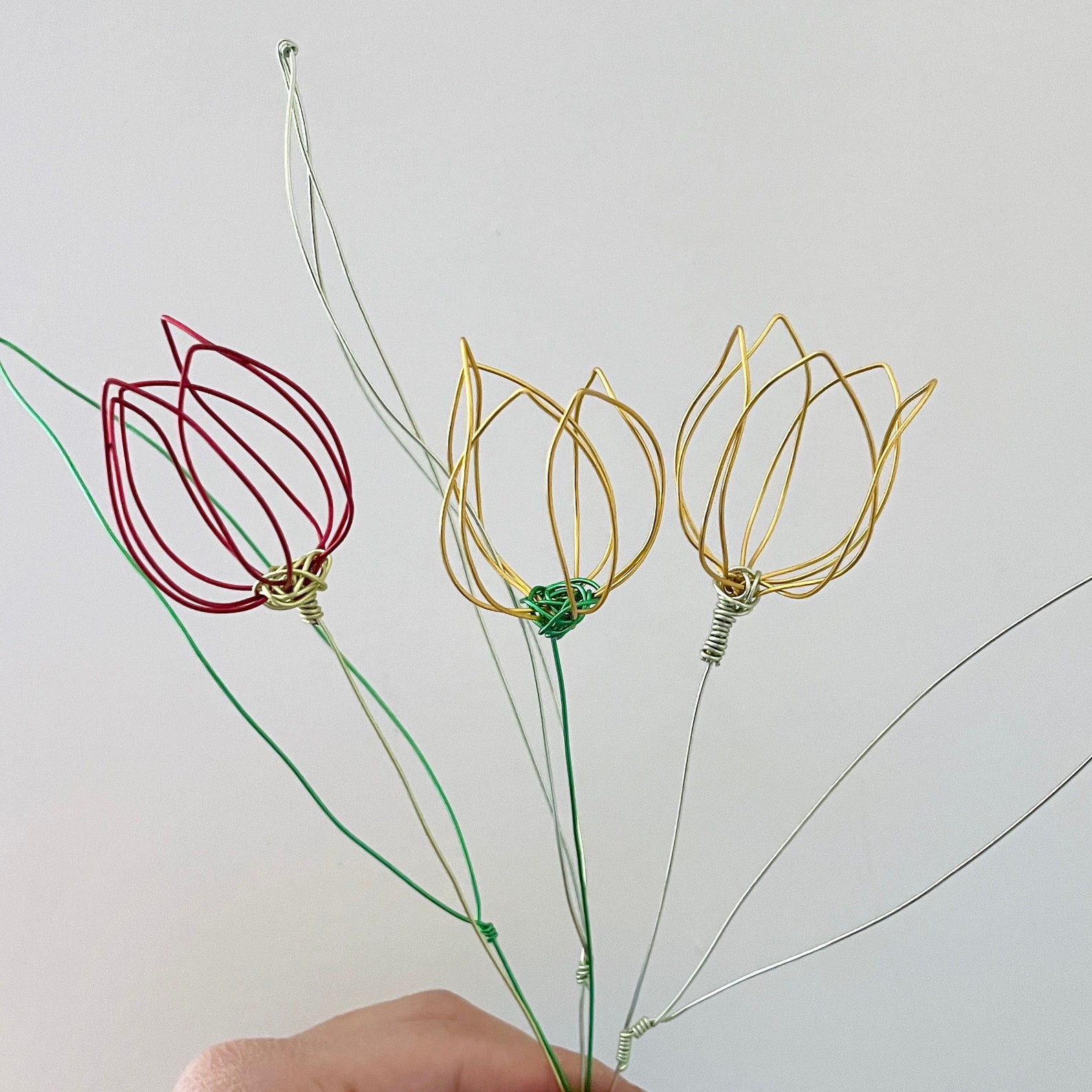 Handmade colored wire flowers / wire tulips / wire poppy Etsy