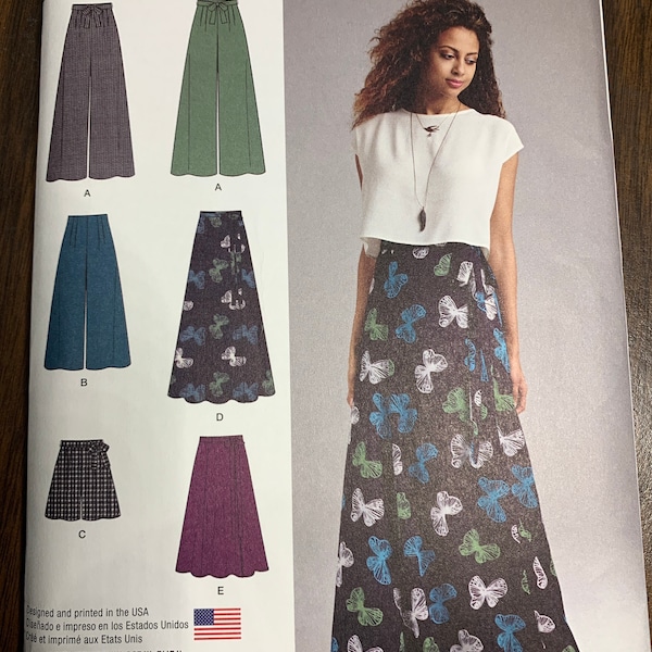 Wide leg pant, shorts, wrap skirts Not a PDF Misses size 12-20 /plus size pattern