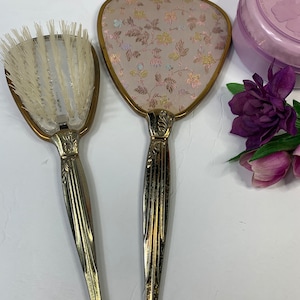 Vintage hand held mirror and brush antique vanity mirror vintage makeup mirror for vanity hand mirror retro brush and mirror