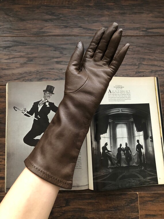 True Vintage brown leather gloves