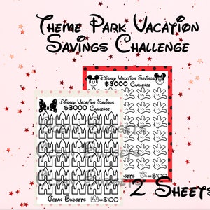 Theme Park Savings Challenge| Money Tracker Sinking Fund for Theme Park Vacation | Cash Envelope System Challenge 2025