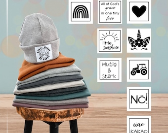 Hipster Beanie | Winter hat with woven label for children and adults