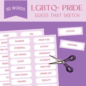 LGBTQ+ Pride Guess That Sketch // Printable Game // Pride Month Celebration // Coming Out Day // GSA Club // Diversity Learning Activity