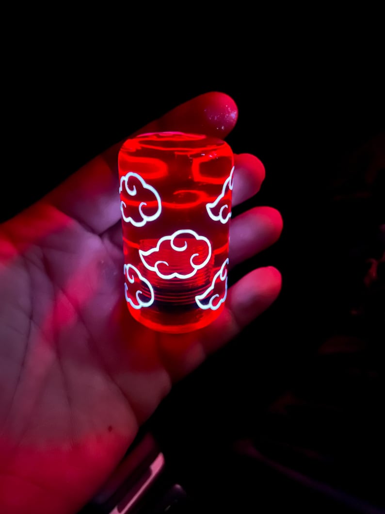 Motiv Wolke - 70 mm Resin Schaltknauf nachleuchtend Rot