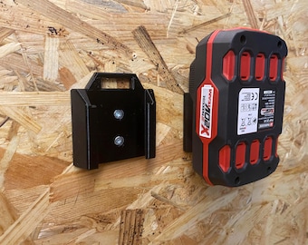 Portabatterie Parkside 20V | Robusto supporto a parete per batterie X20V Team | Organizzazione e stoccaggio per officine e garage