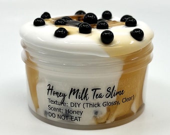 Honey Milk Tea Slime DIY Thick Glossy Scented Slime