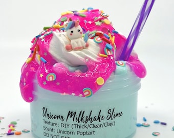 Unicorn Milkshake DIY Thick Glossy Clear Butter Scented Slime
