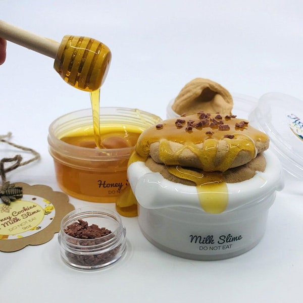Honey Cookies and Milk DIY Scented Slime (3 Textures, 3oz each)