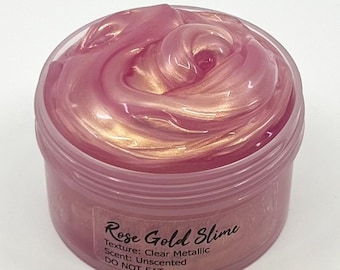 Rose Gold Metallic Clear Unscented Slime