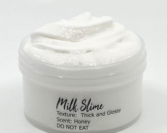 Thick Glossy Milk Slime - Honey Scented Slime (7 oz)