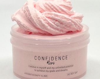 Confidence Aromatherapy Slime: Roses Scented Cloud Cream Slime (7oz)