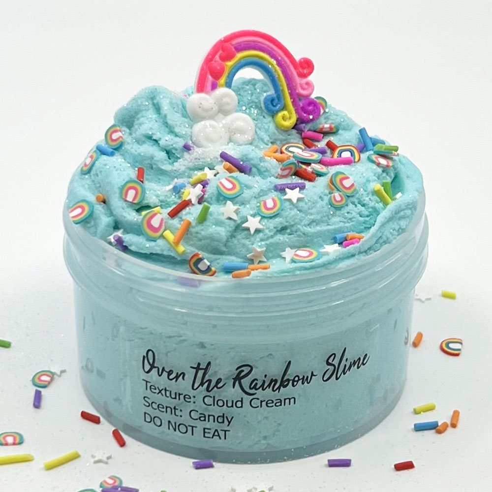 Rainbow Pinks Blue Cloud Slime Fluffy Icecream Mud Stress Relief