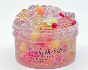 Crunchy Bomb Clear Slime, Crunch, Artistic Rainbow, Slime Shop, Stress Relief