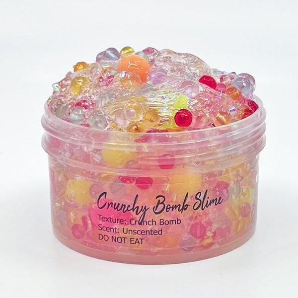 Crunchy Bomb Clear Slime, Crunch, Artistic Rainbow, Slime Shop, Stress Relief