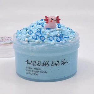 Axolotl Bubble Bath Floam Slime, Crunchy Slime, Artistic Rainbow Slime Shop