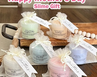 母の日ギフト、アロマセラピースライムギフト、お母さんへのセルフケアギフト、手作りリラクゼーションギフト、感覚刺激ギフト、べたつかないスライム、ギフトに最適