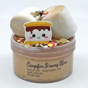 Campfire S’mores Snow Fizz Butter Clay Scented Crunchy DIY Slime