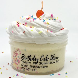 Birthday Cake Butter Snow Fizz Scented Slime
